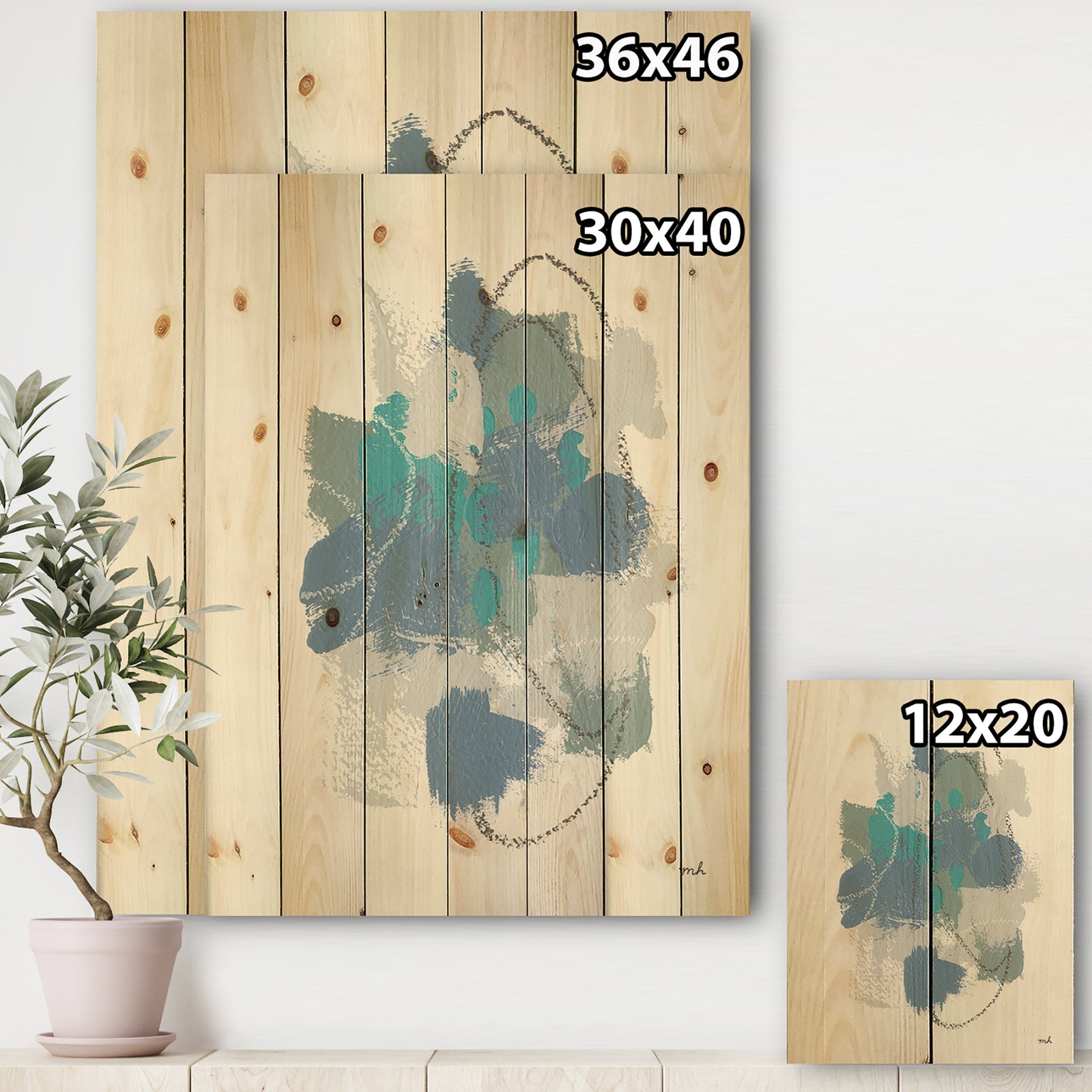 Hopeful III - Modern Farmhouse Print on Natural Pine Wood