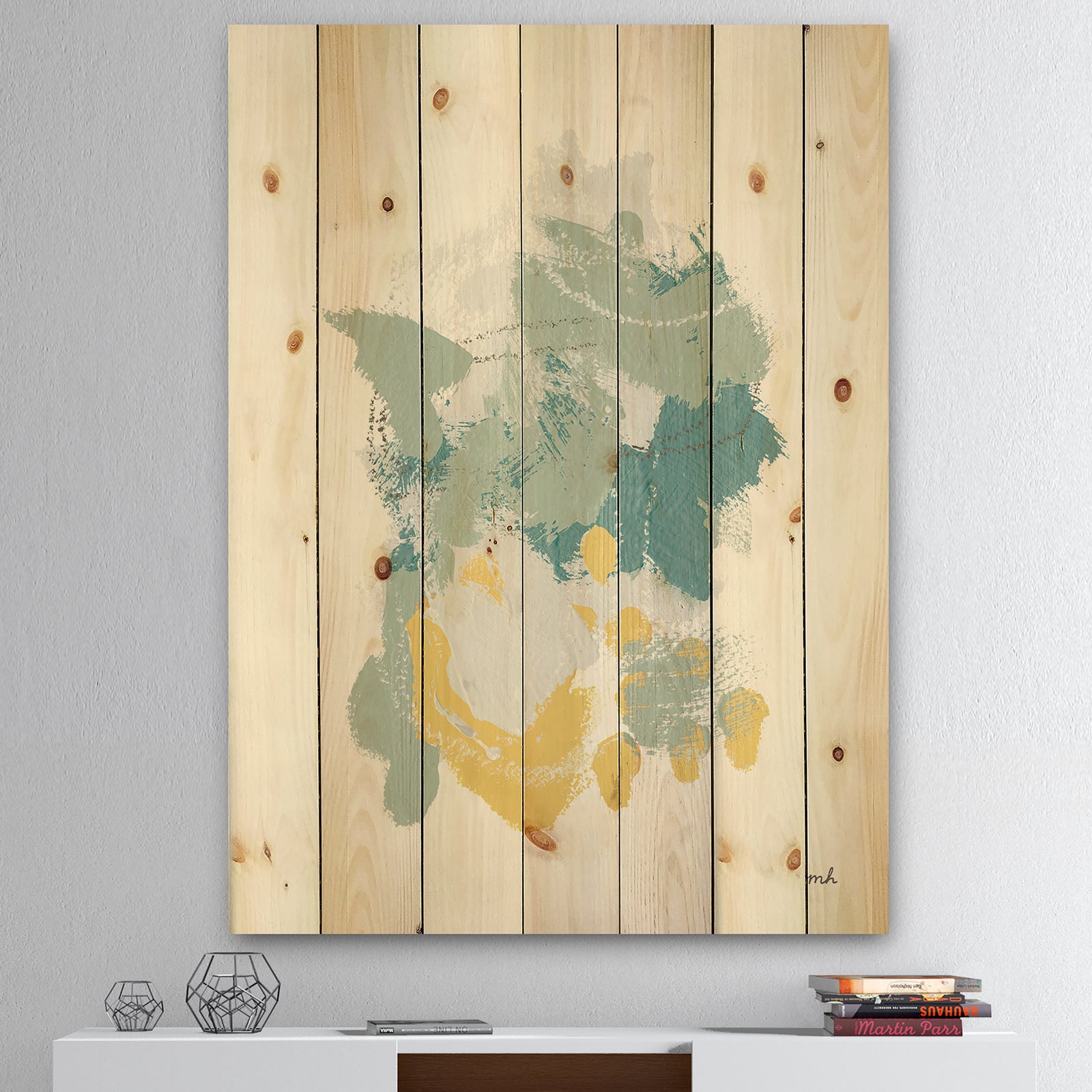 Hopeful I - Modern Farmhouse Print on Natural Pine Wood