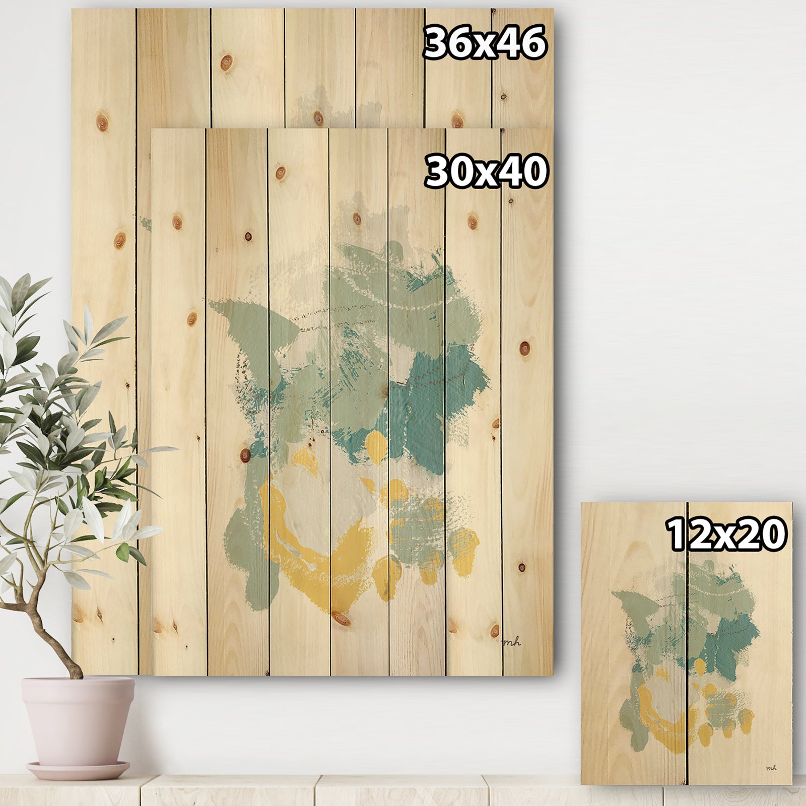 Hopeful I - Modern Farmhouse Print on Natural Pine Wood