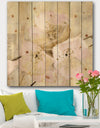 Elegance III Pink - Shabby Chic Print on Natural Pine Wood