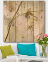 Elegance II Pink - Shabby Chic Print on Natural Pine Wood