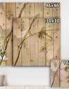 Elegance II Pink - Shabby Chic Print on Natural Pine Wood