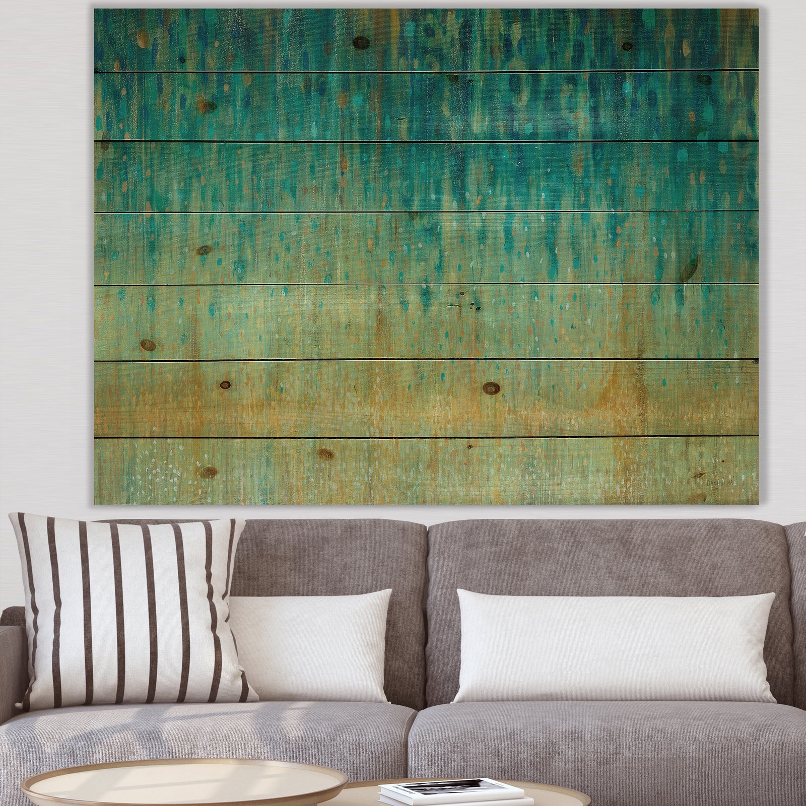 Rain Abstract Panel - Modern & Contemporary Print on Natural Pine Wood