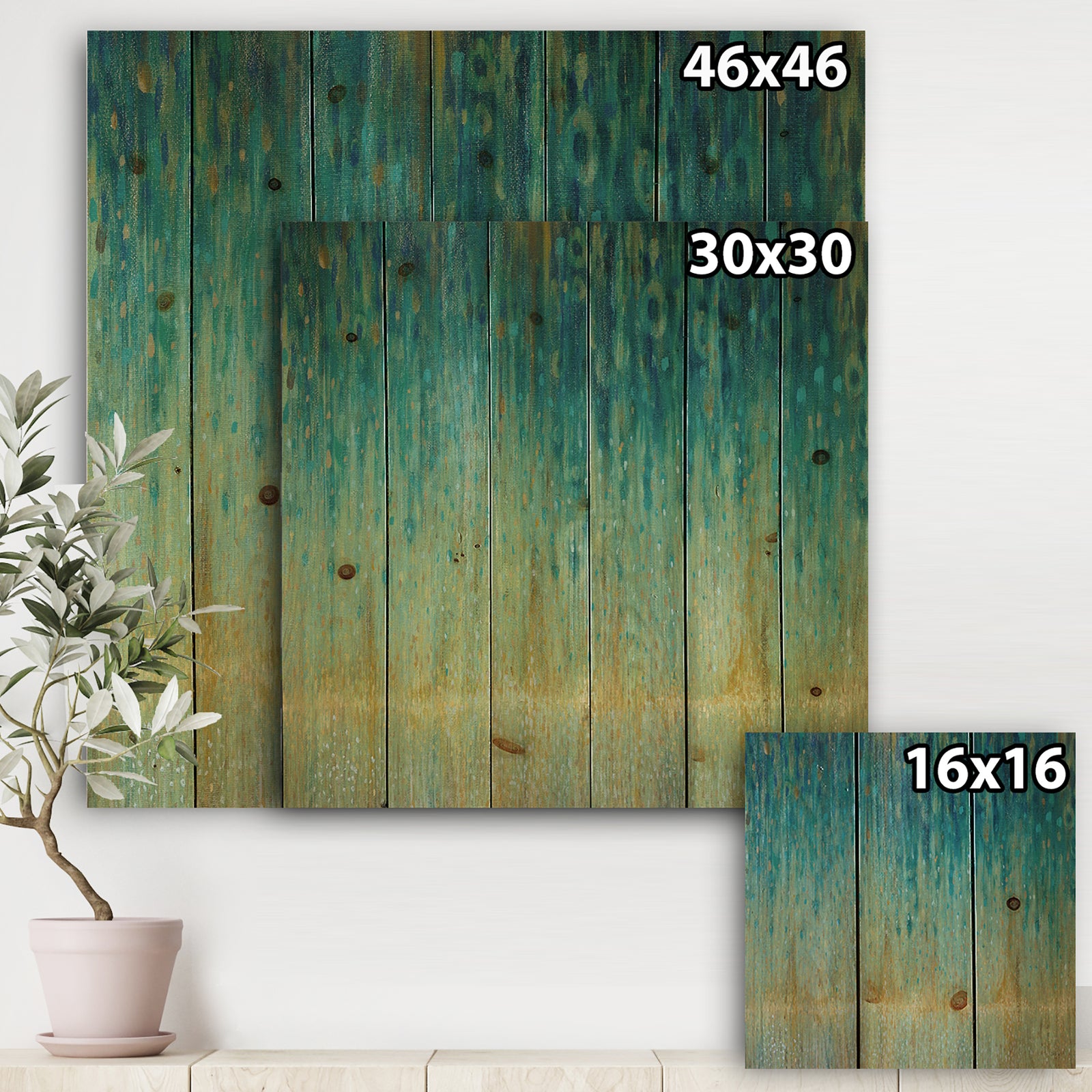 Rain Abstract Panel - Modern & Contemporary Print on Natural Pine Wood