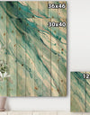 Silver Springs II Blue Green - Nautical & Coastal Print on Natural Pine Wood