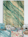 Silver Springs I Blue Green - Nautical & Coastal Print on Natural Pine Wood