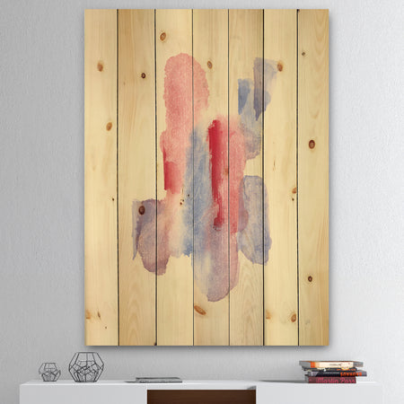geometric Pastel II - Mid-Century Modern Print on Natural Pine Wood