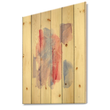 geometric Pastel I - Mid-Century Modern Print on Natural Pine Wood