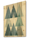 minimal Triangles IV Blue - Mid-Century Modern Print on Natural Pine Wood