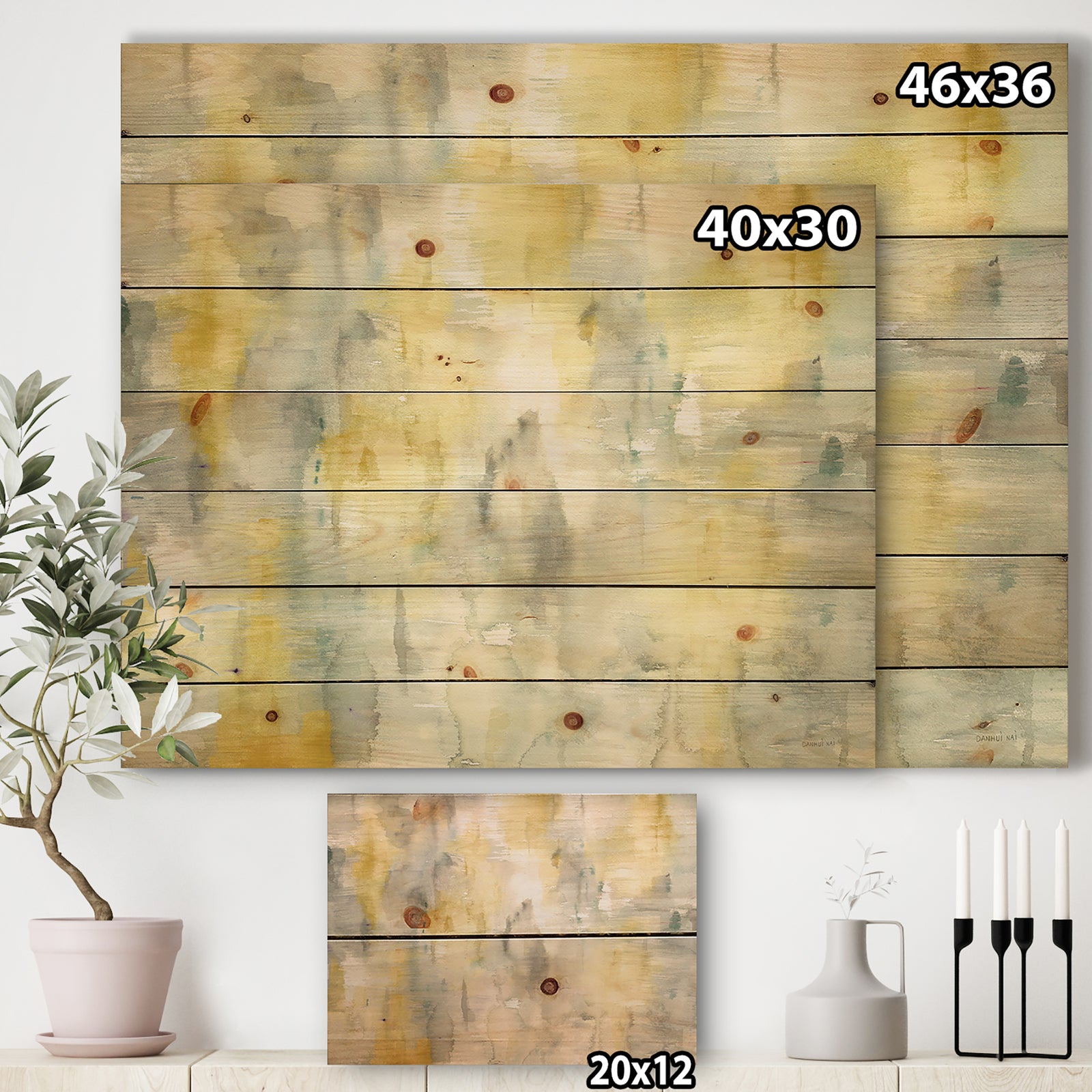 Summer Shower - Traditional Print on Natural Pine Wood