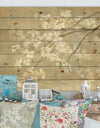 Dogwood in Spring Neutral - Farmhouse Print on Natural Pine Wood