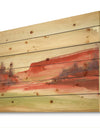 Red Rock III - Traditional Print on Natural Pine Wood