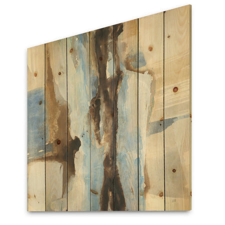 River Run I - Modern & Contemporary Print on Natural Pine Wood