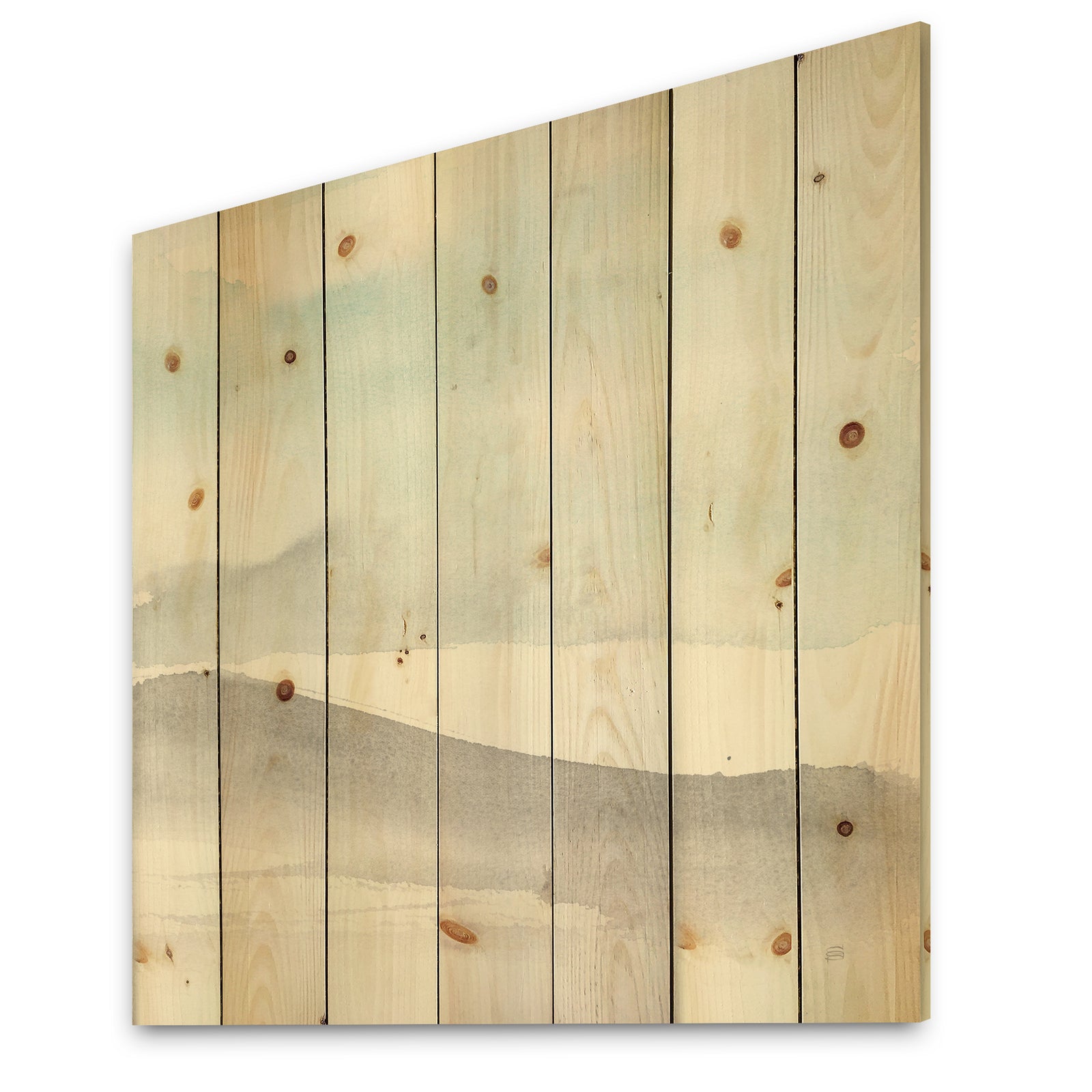 minimal geometric Zen I - Transitional Print on Natural Pine Wood