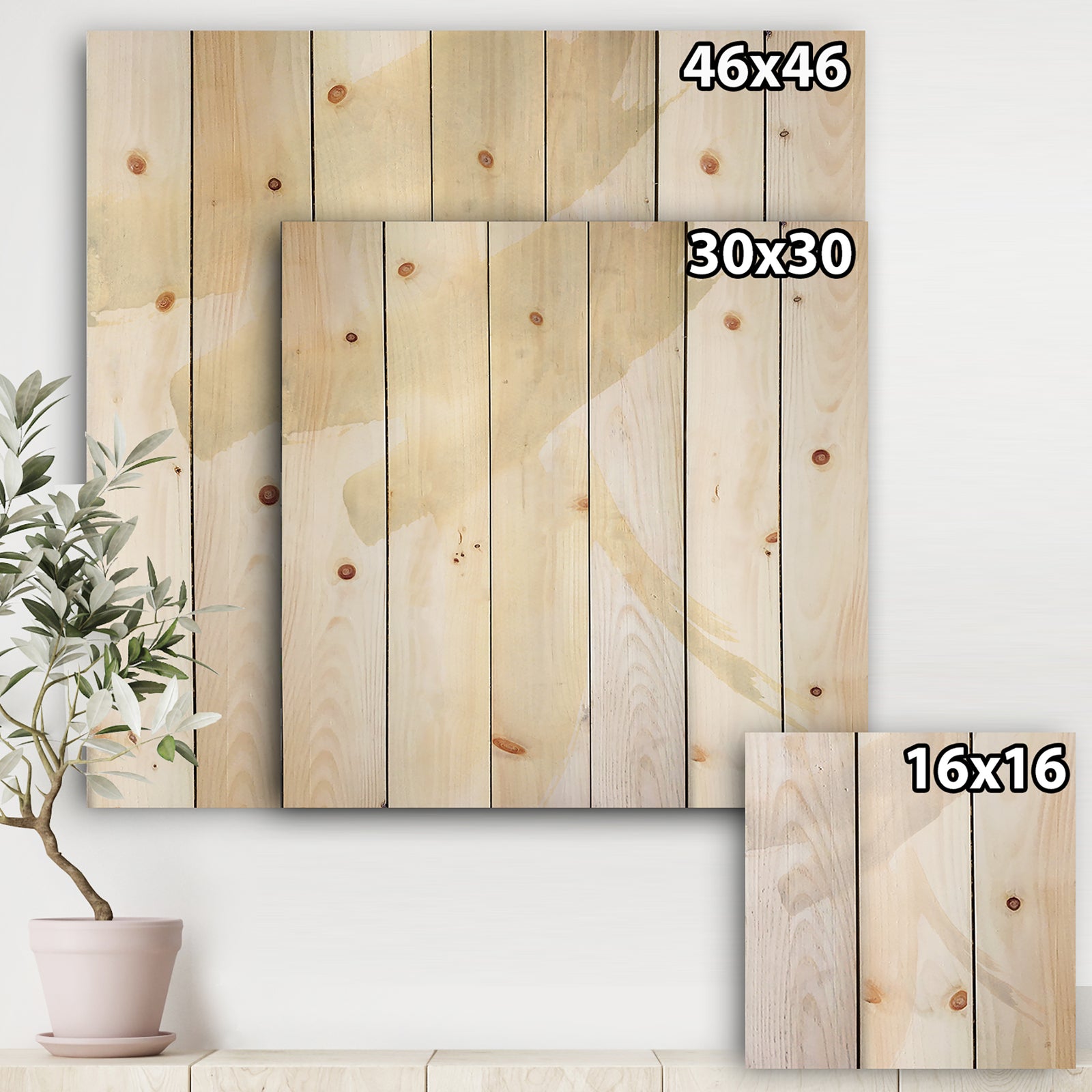 minimal geometric Zen II - Transitional Print on Natural Pine Wood