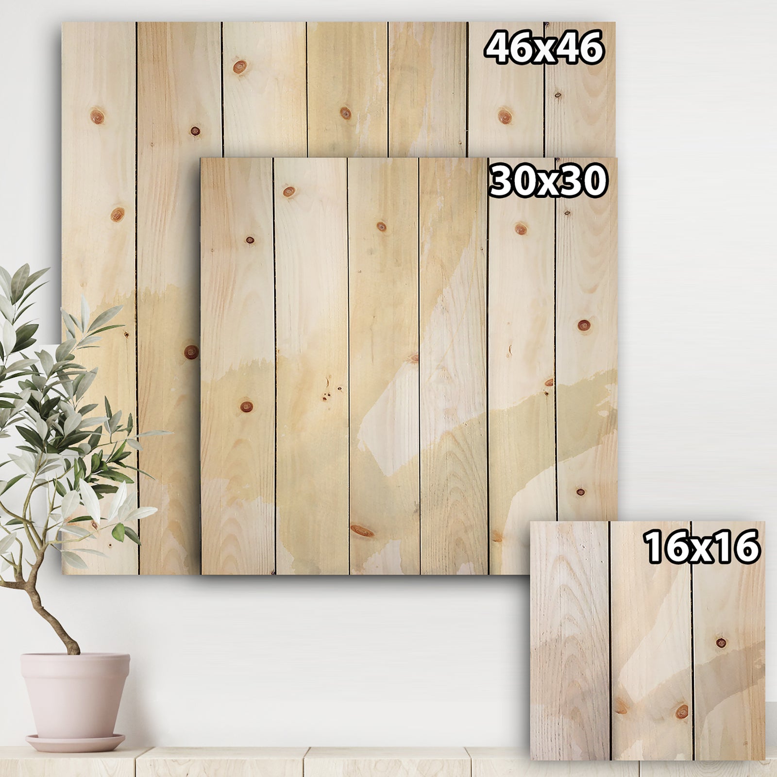 minimal geometric Zen III - Transitional Print on Natural Pine Wood