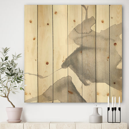 minimal geometric Zen V - Transitional Print on Natural Pine Wood