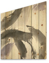 minimal geometric Gesture III - Transitional Print on Natural Pine Wood