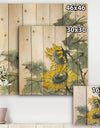 Tradionnal Sunflower II - Cabin & Lodge Print on Natural Pine Wood