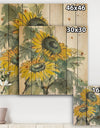 Tradionnal Sunflower I - Cabin & Lodge Print on Natural Pine Wood