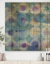 Watercolor Geometrical Circles I - Mid-Century Modern Print on Natural Pine Wood