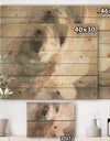 Abstract Peony Grey - Pink Modern Print on Natural Pine Wood