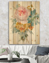 Multicolor French Bouquet I - Farmhouse Print on Natural Pine Wood