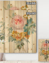 Multicolor French Bouquet I - Farmhouse Print on Natural Pine Wood