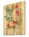 Multicolor French Bouquet II - Farmhouse Print on Natural Pine Wood