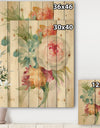 Multicolor French Bouquet II - Farmhouse Print on Natural Pine Wood