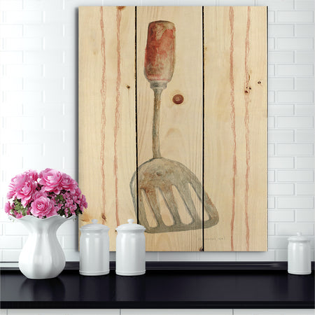 Farm Kitchen I - Kitchen Print on Natural Pine Wood