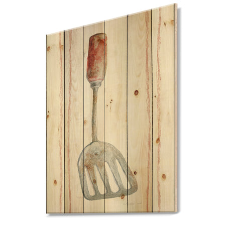 Farm Kitchen I - Kitchen Print on Natural Pine Wood