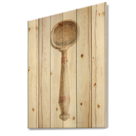 Farm Kitchen IV - Kitchen Print on Natural Pine Wood