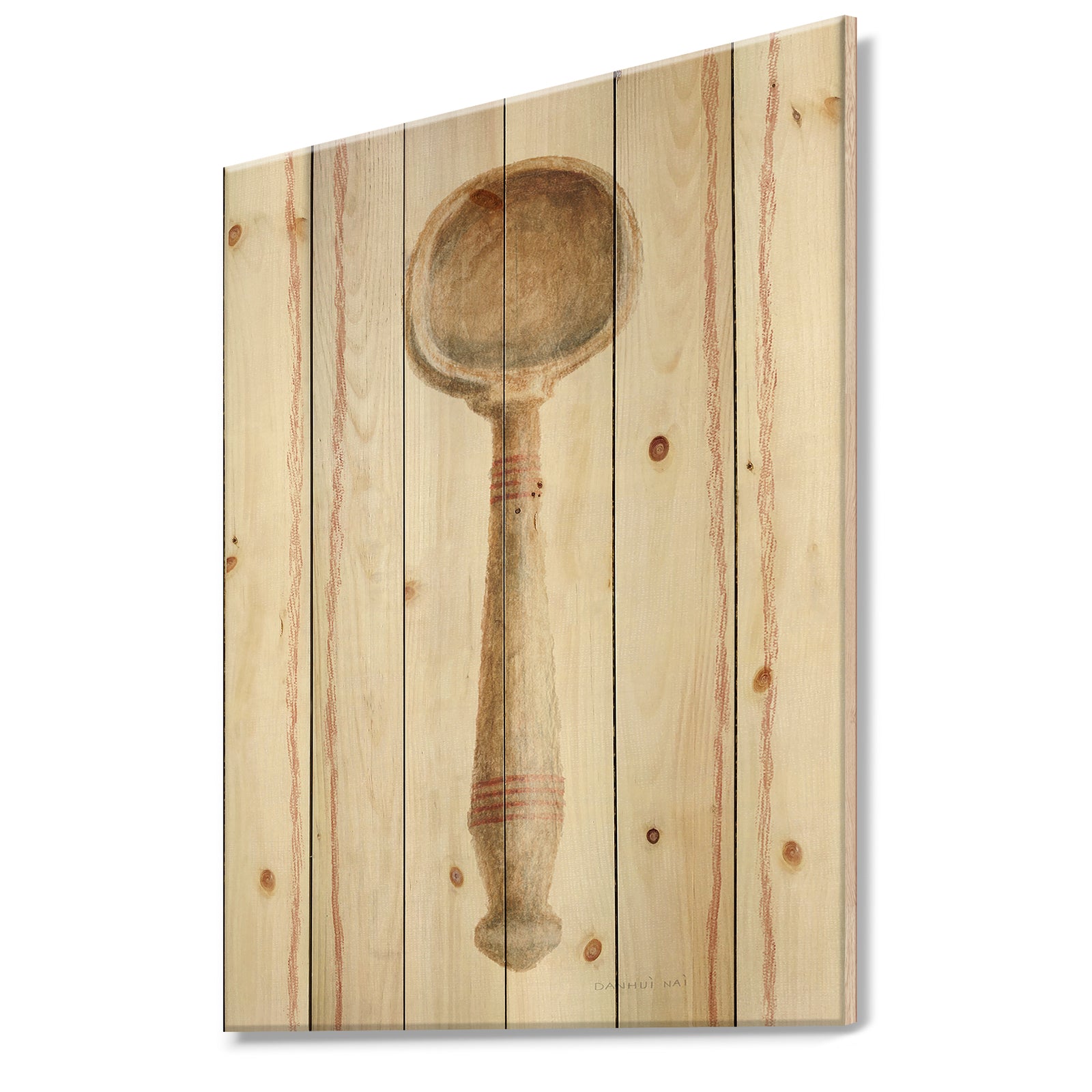 Farm Kitchen IV - Kitchen Print on Natural Pine Wood