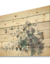 Grey Watercolor Flower II - Traditional Print on Natural Pine Wood