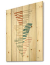 Watercolor Geometric Triangle III - Transitional Print on Natural Pine Wood