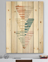 Watercolor Geometric Triangle III - Transitional Print on Natural Pine Wood