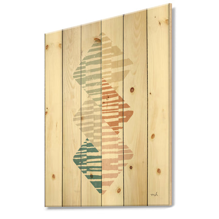 Watercolor Geometric Triangle II - Transitional Print on Natural Pine Wood