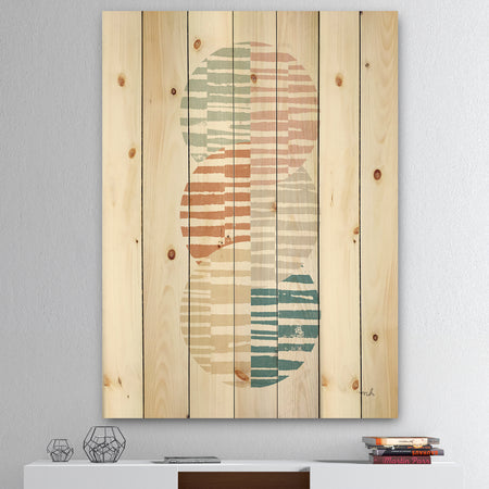 Watercolor Geometric Triangle I - Transitional Print on Natural Pine Wood