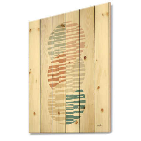 Watercolor Geometric Triangle I - Transitional Print on Natural Pine Wood