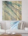 Blue Silver Spring II - Modern Lake House Print on Natural Pine Wood