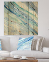 Blue Silver Spring I - Modern Lake House Print on Natural Pine Wood