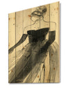 Glam Dancing II - Fashion Figures Print on Natural Pine Wood