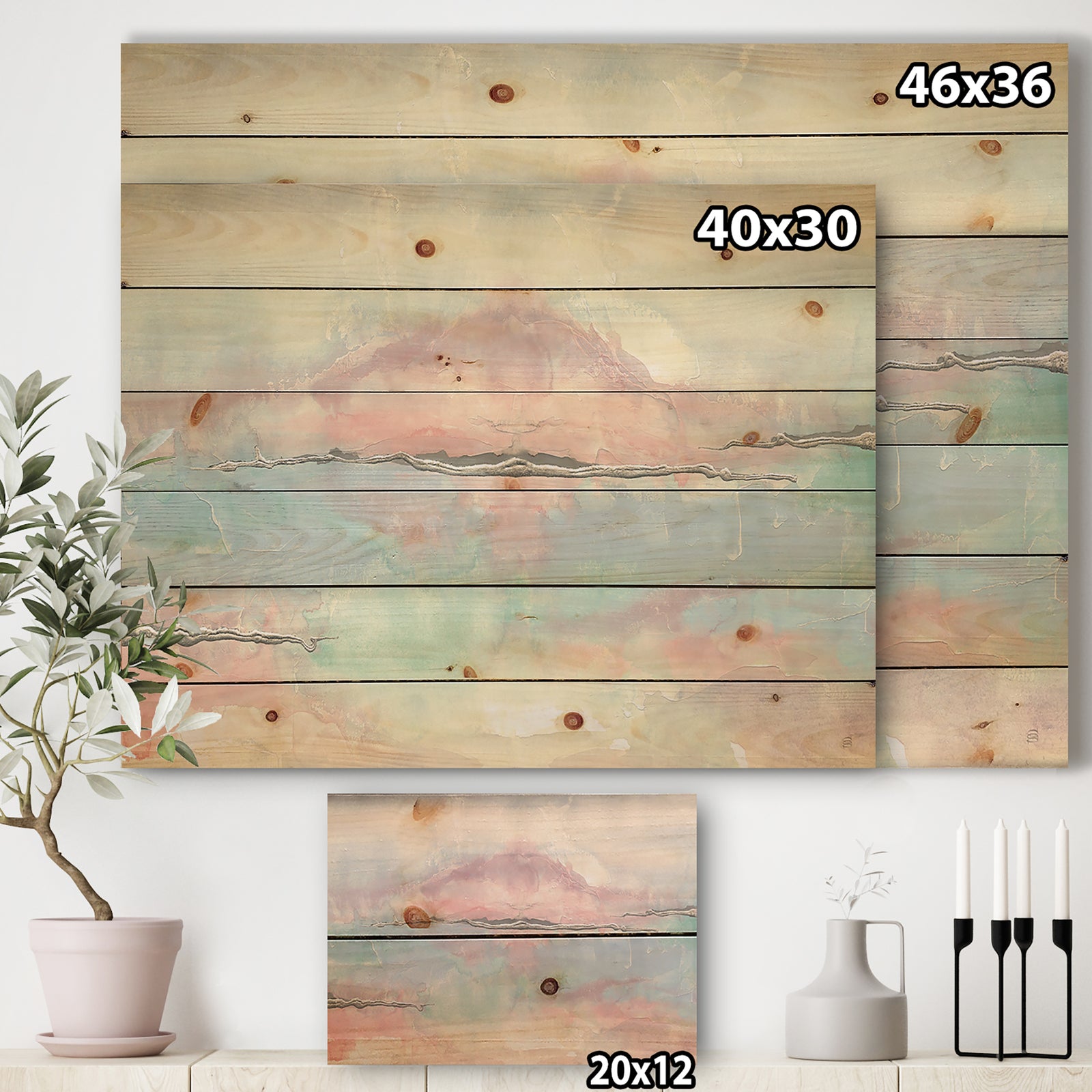 Parfait VII - Sleek & Chic Modern Print on Natural Pine Wood