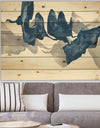 Gouache Sapphire on Gray - Modern & Contemporary Print on Natural Pine Wood