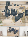 Gouache Sapphire on Gray - Modern & Contemporary Print on Natural Pine Wood