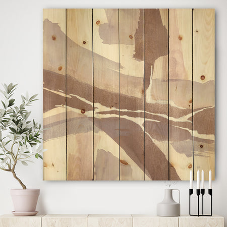 White and Placid I Blush - Modern Farmhouse Print on Natural Pine Wood