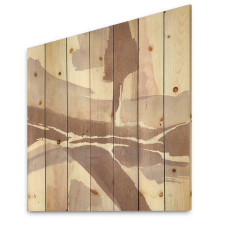White and Placid I Blush - Modern Farmhouse Print on Natural Pine Wood