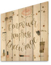 Glam Pink Ladies V - Fashion Print on Natural Pine Wood