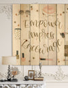 Glam Pink Ladies V - Fashion Print on Natural Pine Wood